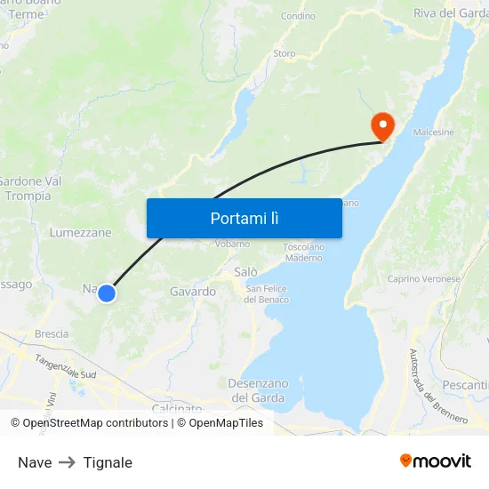 Nave to Tignale map