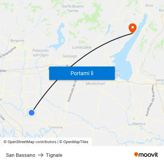 San Bassano to Tignale map