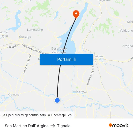 San Martino Dall' Argine to Tignale map