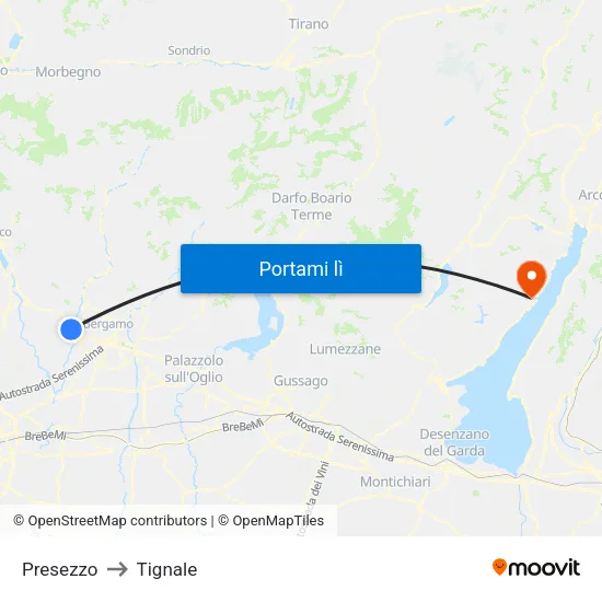 Presezzo to Tignale map