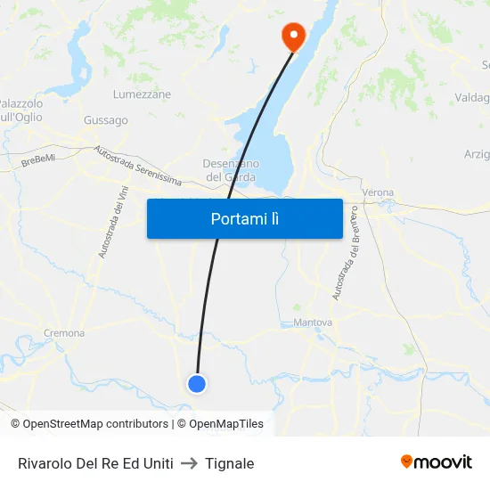 Rivarolo Del Re Ed Uniti to Tignale map