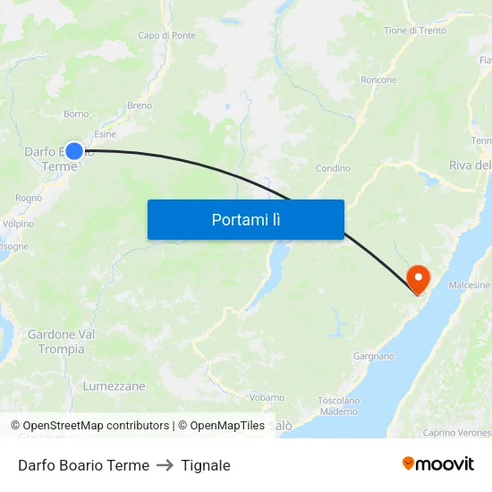 Darfo Boario Terme to Tignale map