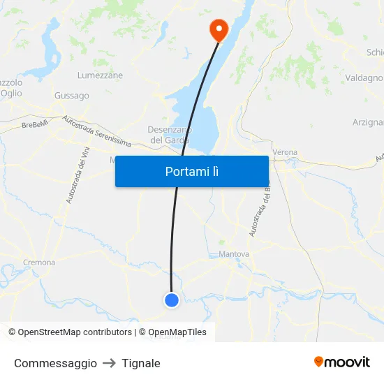 Commessaggio to Tignale map