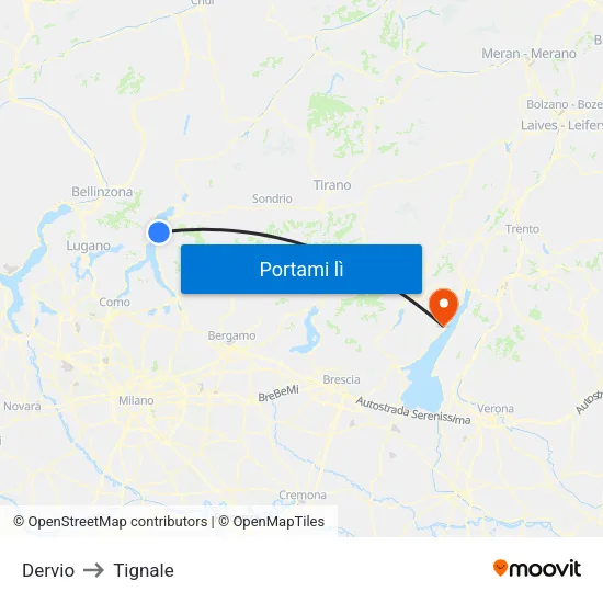 Dervio to Tignale map