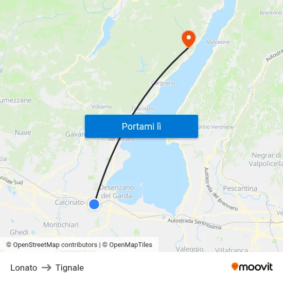 Lonato to Tignale map