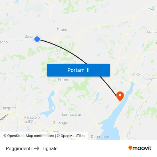 Poggiridenti to Tignale map