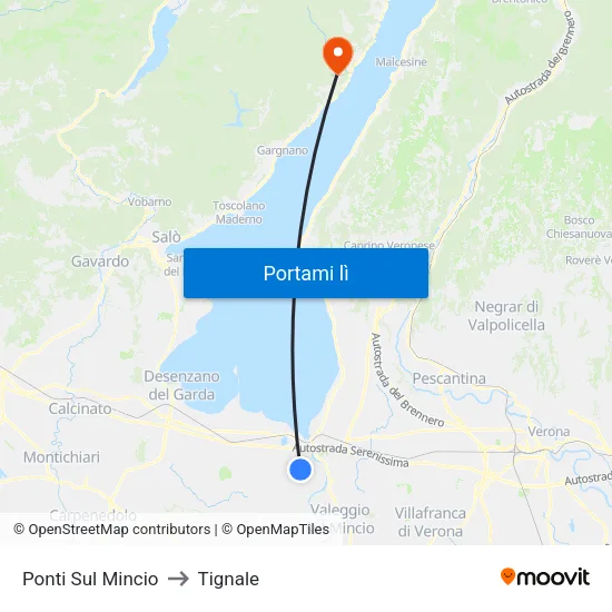 Ponti Sul Mincio to Tignale map