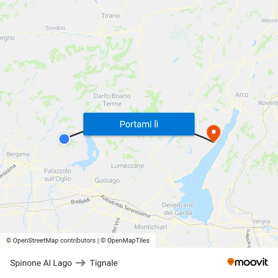 Spinone Al Lago to Tignale map