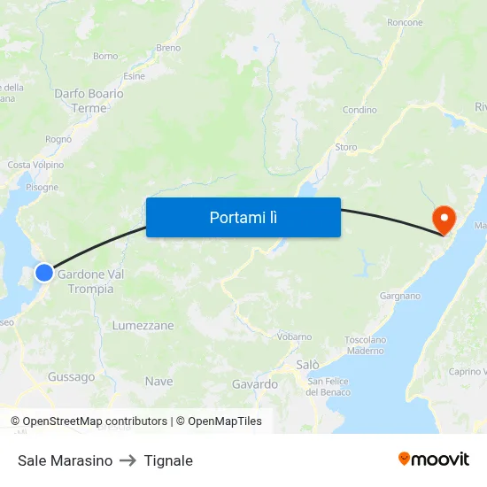 Sale Marasino to Tignale map