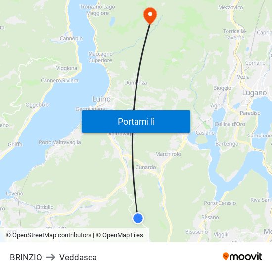 BRINZIO to Veddasca map
