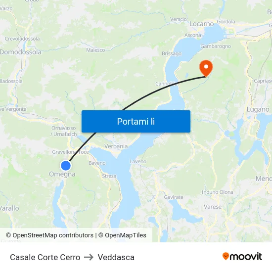 Casale Corte Cerro to Veddasca map