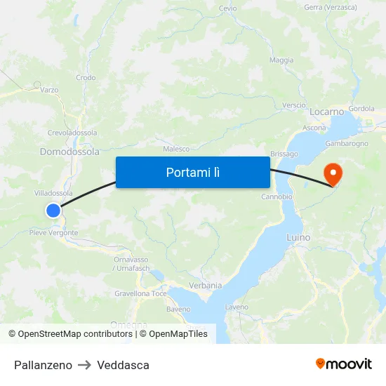 Pallanzeno to Veddasca map