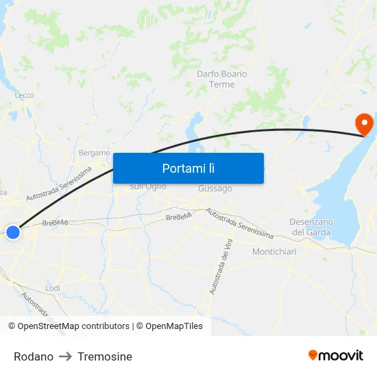 Rodano to Tremosine map