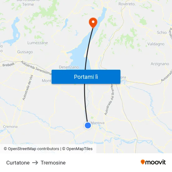 Curtatone to Tremosine map