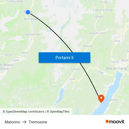 Malonno to Tremosine map