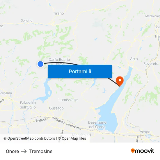 Onore to Tremosine map