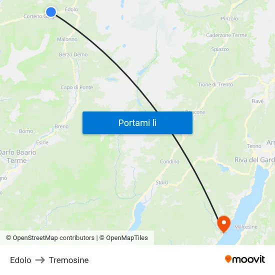 Edolo to Tremosine map