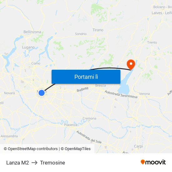 Lanza M2 to Tremosine map