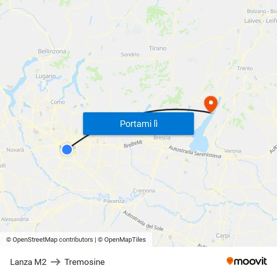 Lanza M2 to Tremosine map