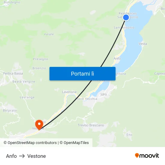Anfo to Vestone map