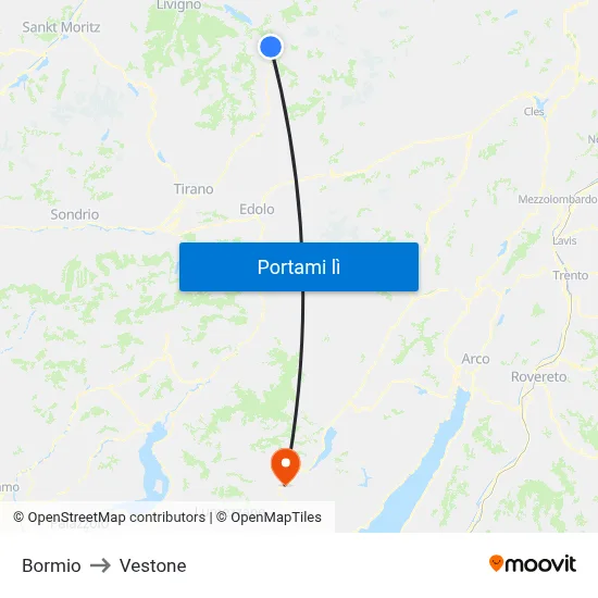 Bormio to Vestone map