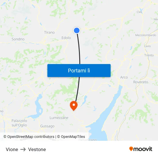 Vione to Vestone map