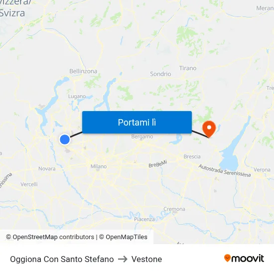 Oggiona Con Santo Stefano to Vestone map