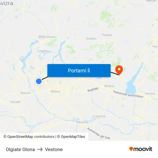 Olgiate Olona to Vestone map
