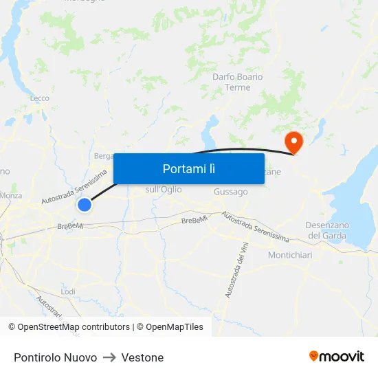 Pontirolo Nuovo to Vestone map