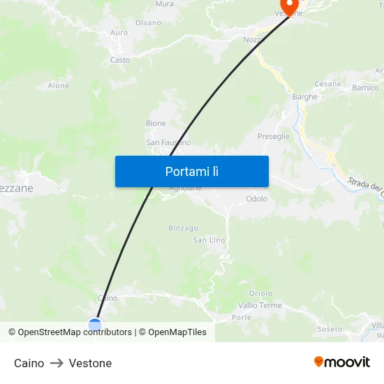 Caino to Vestone map