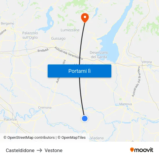Casteldidone to Vestone map