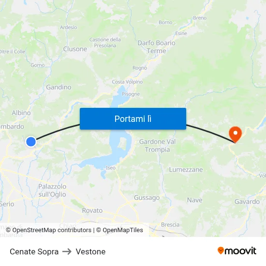 Cenate Sopra to Vestone map