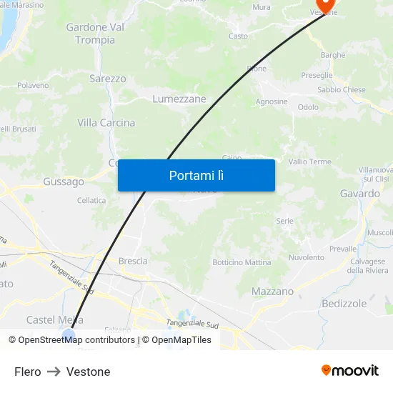Flero to Vestone map