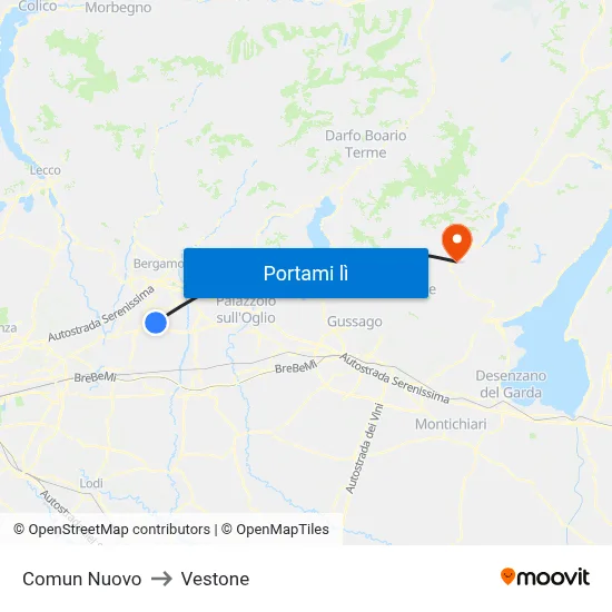 Comun Nuovo to Vestone map