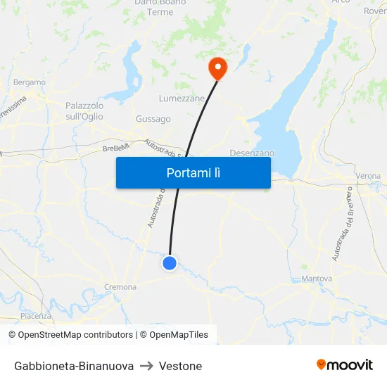 Gabbioneta-Binanuova to Vestone map