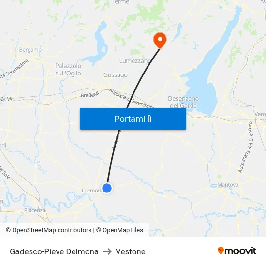 Gadesco-Pieve Delmona to Vestone map