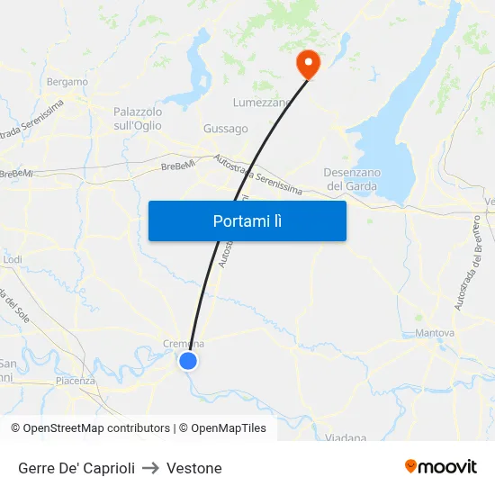 Gerre De' Caprioli to Vestone map