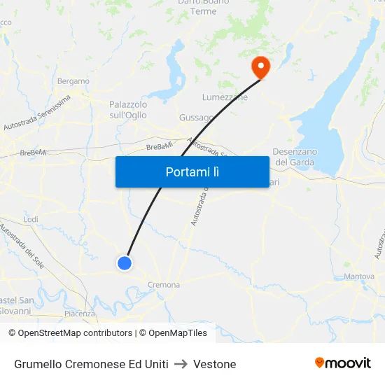 Grumello Cremonese Ed Uniti to Vestone map