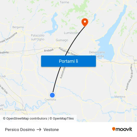 Persico Dosimo to Vestone map