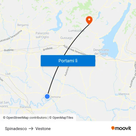 Spinadesco to Vestone map