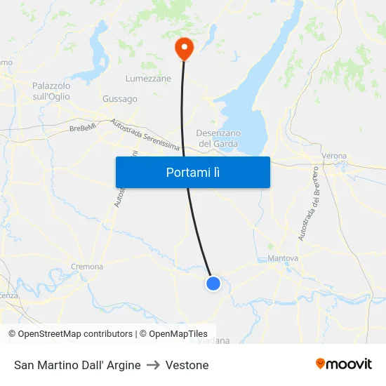San Martino Dall' Argine to Vestone map