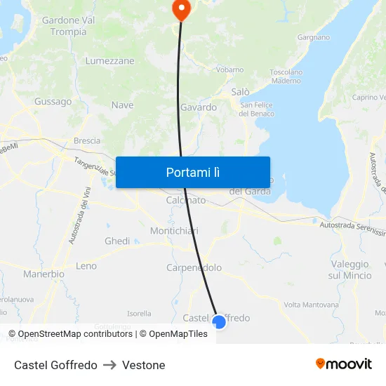 Castel Goffredo to Vestone map
