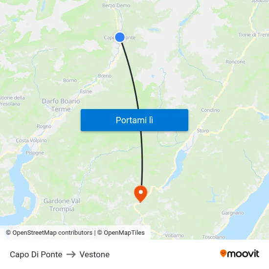 Capo Di Ponte to Vestone map