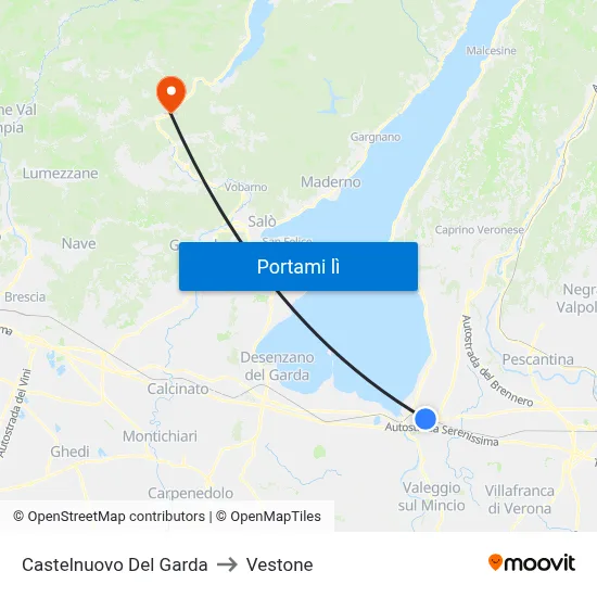 Castelnuovo Del Garda to Vestone map
