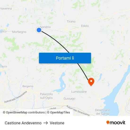 Castione Andevenno to Vestone map