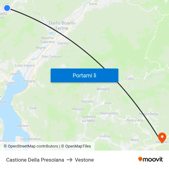 Castione Della Presolana to Vestone map