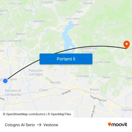 Cologno Al Serio to Vestone map