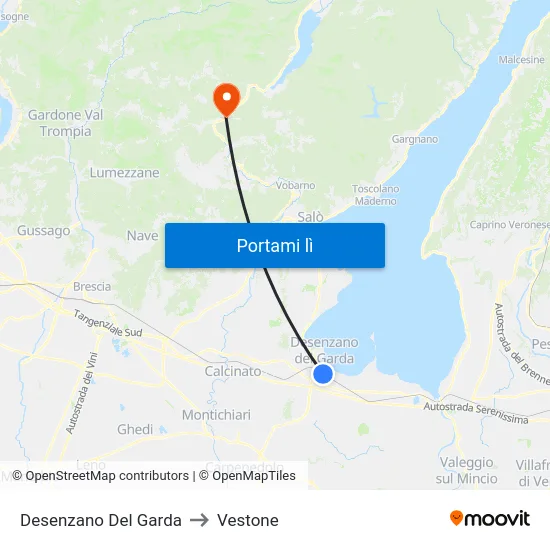 Desenzano Del Garda to Vestone map