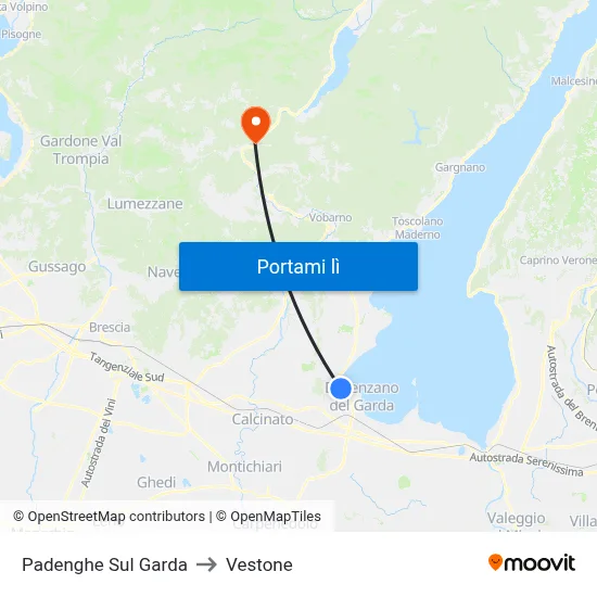 Padenghe Sul Garda to Vestone map