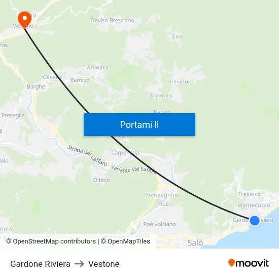 Gardone Riviera to Vestone map